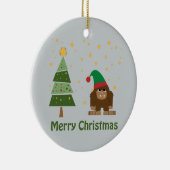 Merry kerstaffel keramisch ornament (Rechts)