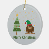 Merry kerstaffel keramisch ornament (Links)