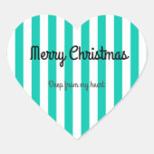 Merry kerstaker hart sticker (Voorkant)