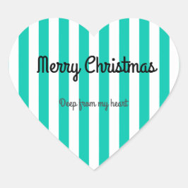Merry kerstaker hart sticker