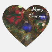 Merry kerstaker hart sticker (Voorkant)