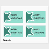 Merry kerstaker rechthoekige sticker (Vel)