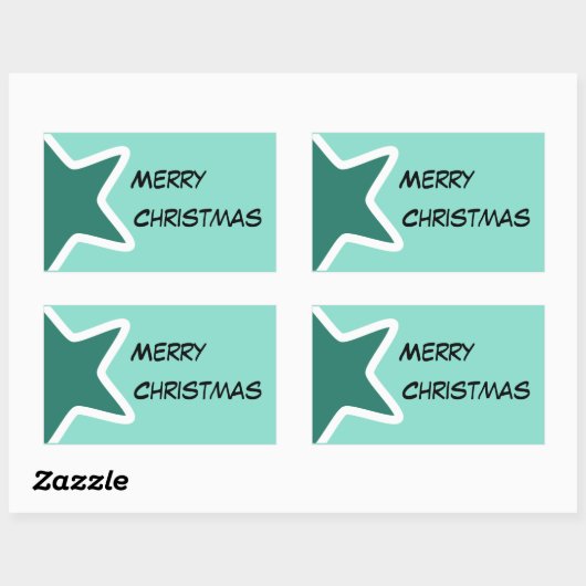 Merry kerstaker rechthoekige sticker (Vel)