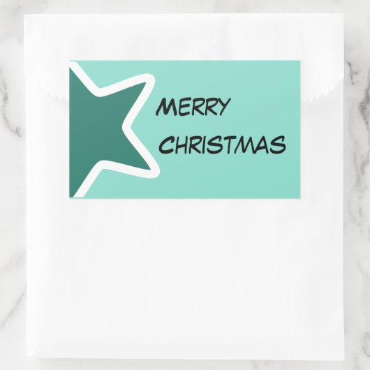 Merry kerstaker rechthoekige sticker (Tas)