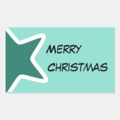 Merry kerstaker rechthoekige sticker (Voorkant)