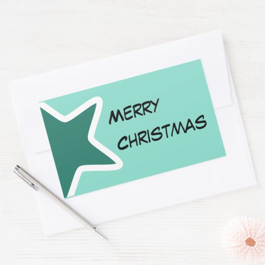 Merry kerstaker rechthoekige sticker (Envelop)