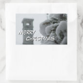 Merry kerstaker rechthoekige sticker (Tas)