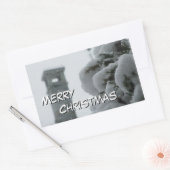 Merry kerstaker rechthoekige sticker (Envelop)