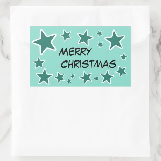 Merry kerstaker rechthoekige sticker (Tas)