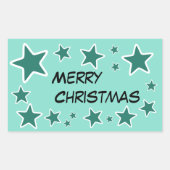 Merry kerstaker rechthoekige sticker (Voorkant)