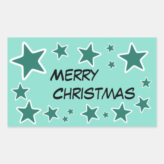Merry kerstaker rechthoekige sticker (Voorkant)