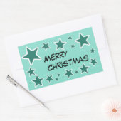 Merry kerstaker rechthoekige sticker (Envelop)