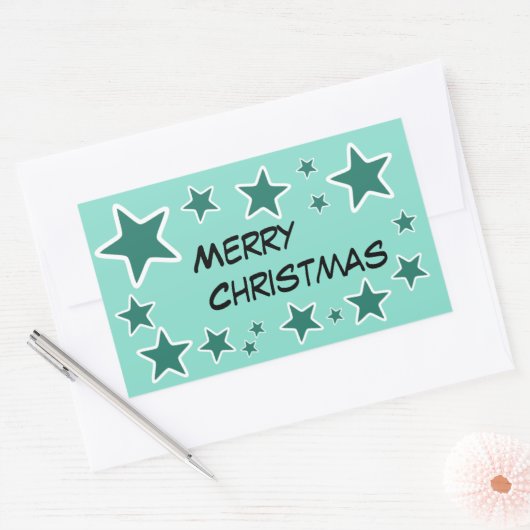Merry kerstaker rechthoekige sticker (Envelop)