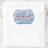 Merry kerstaker rechthoekige sticker (Tas)