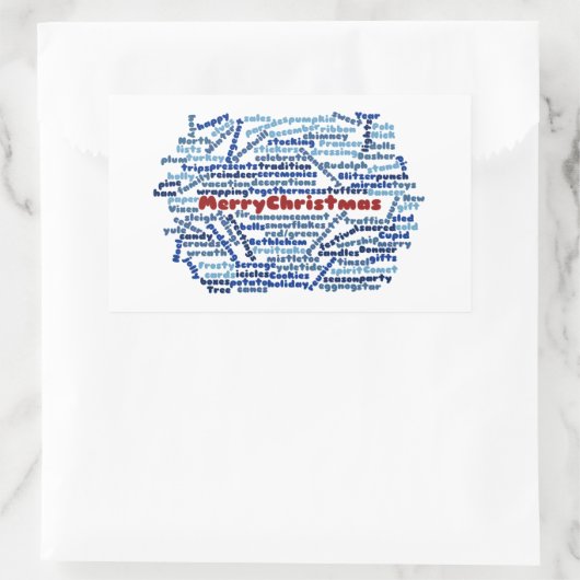 Merry kerstaker rechthoekige sticker (Tas)