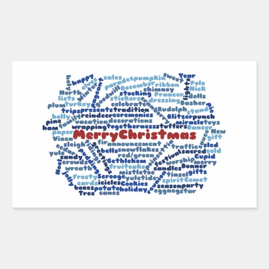 Merry kerstaker rechthoekige sticker (Voorkant)
