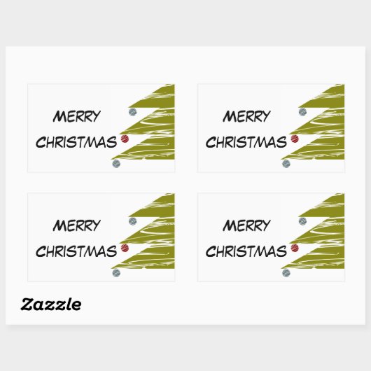 Merry kerstaker rechthoekige sticker (Vel)