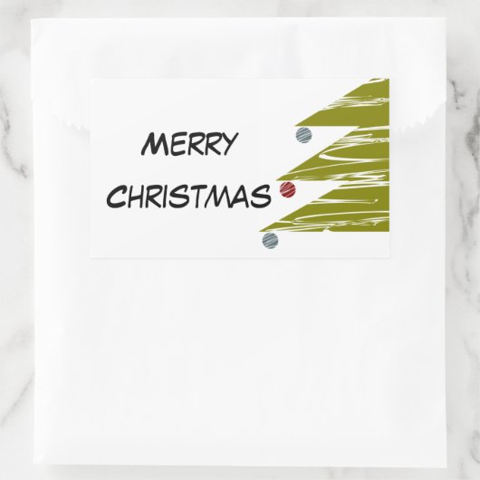 Merry kerstaker rechthoekige sticker (Tas)