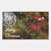 Merry kerstaker rechthoekige sticker (Voorkant)