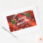 Merry kerstaker rechthoekige sticker (Envelop)
