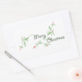 Merry kerstaker rechthoekige sticker (Envelop)