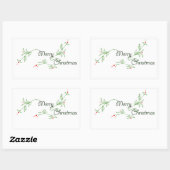 Merry kerstaker rechthoekige sticker (Vel)