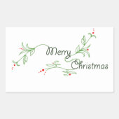 Merry kerstaker rechthoekige sticker (Voorkant)