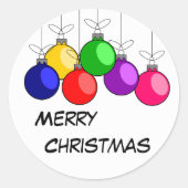 Merry kerstaker ronde sticker (Voorkant)