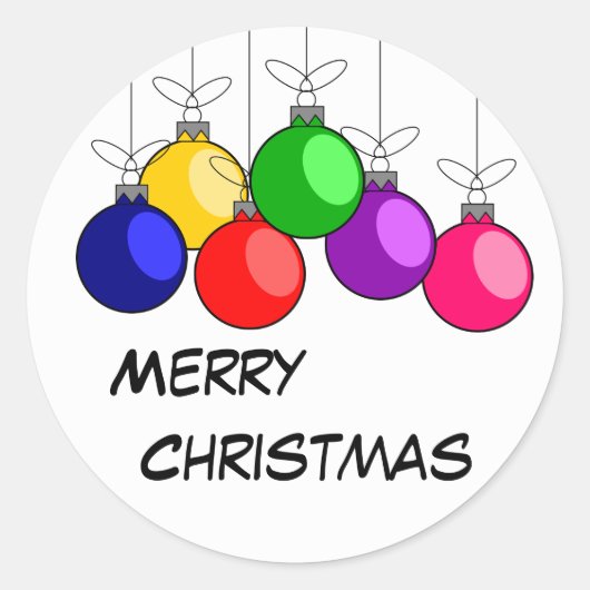 Merry kerstaker ronde sticker (Voorkant)