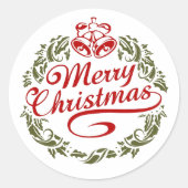 Merry kerstaker ronde sticker (Voorkant)