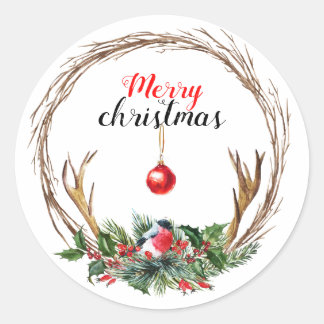 Merry kerstaker ronde sticker