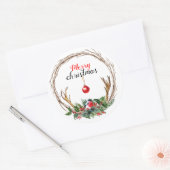 Merry kerstaker ronde sticker (Envelop)