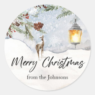 Merry kerstaker ronde sticker