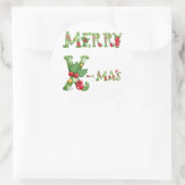 Merry kerstaker ronde sticker (Tas)
