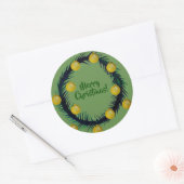 Merry kerstaker ronde sticker (Envelop)