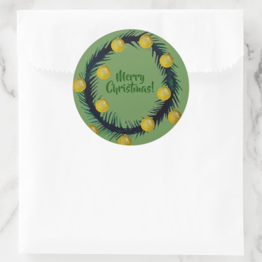 Merry kerstaker ronde sticker (Tas)