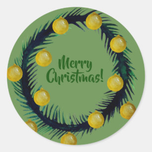 Merry kerstaker ronde sticker