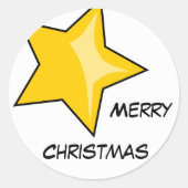 Merry kerstaker ronde sticker (Voorkant)