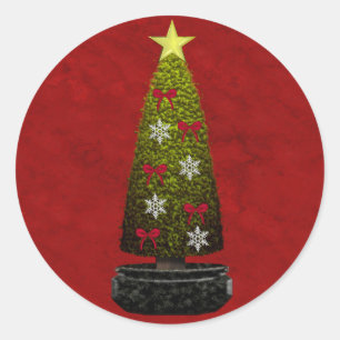 Merry kerstaker ronde sticker