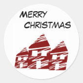 Merry kerstaker ronde sticker (Voorkant)