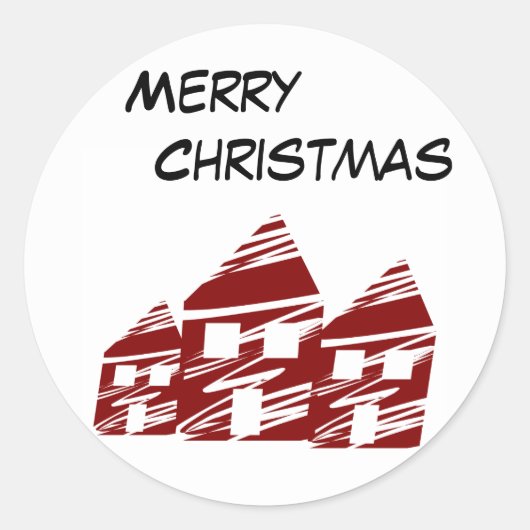 Merry kerstaker ronde sticker (Voorkant)