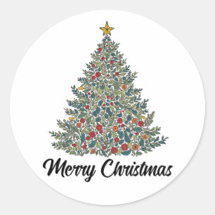 Merry kerstaker ronde sticker