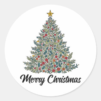 Merry kerstaker ronde sticker
