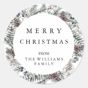 Merry kerstaker ronde sticker