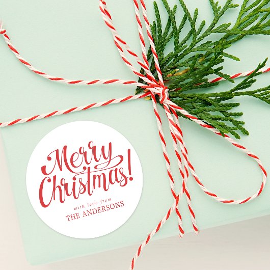 Merry kerstaker ronde sticker