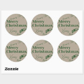 Merry kerstaker ronde sticker (Vel)