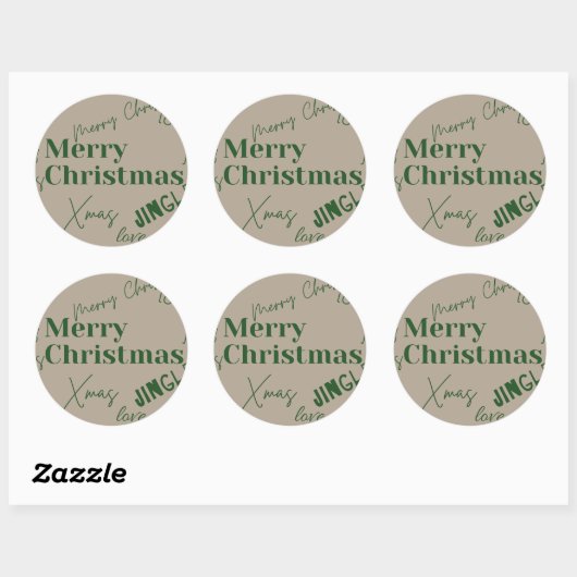 Merry kerstaker ronde sticker (Vel)