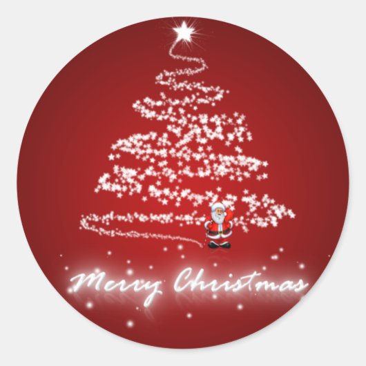 Merry kerstaker ronde sticker (Voorkant)