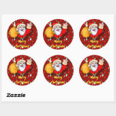 Merry kerstaker ronde sticker (Vel)