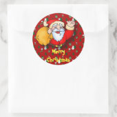Merry kerstaker ronde sticker (Tas)